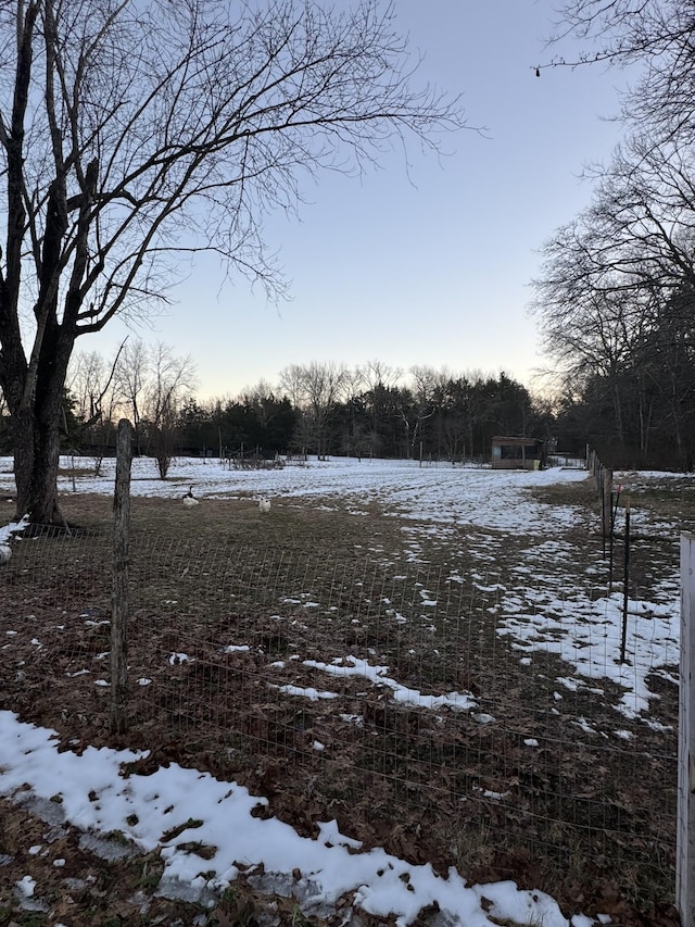 view of snowy yard