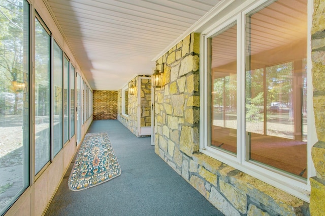 view of unfurnished sunroom