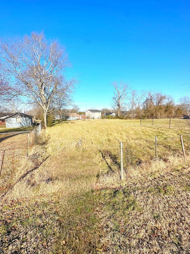 view of yard with a rural view