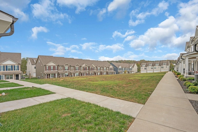 view of property's community featuring a yard