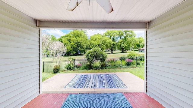 view of patio / terrace with ceiling fan