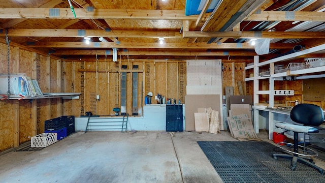 interior space with concrete floors