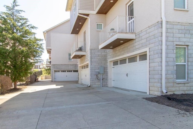 view of home's exterior featuring a garage