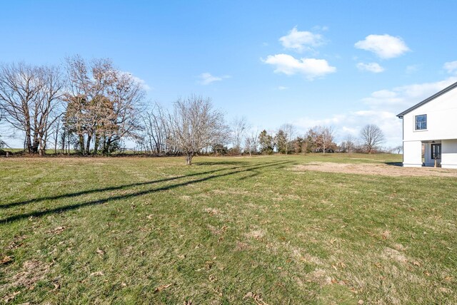 view of yard with a rural view