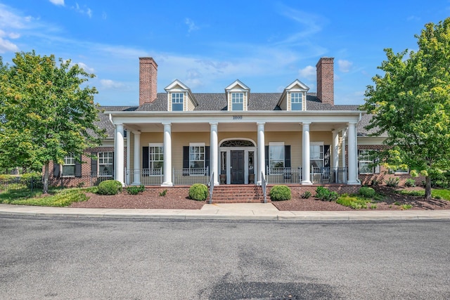 view of front of home featuring covered porch