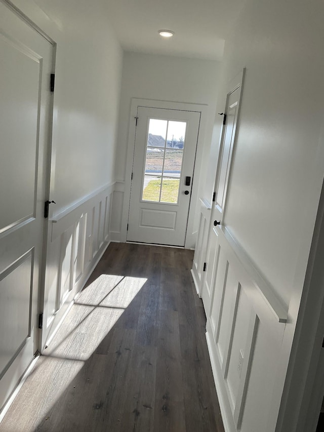 entryway featuring dark hardwood / wood-style flooring