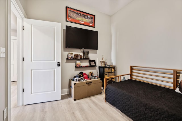 bedroom featuring light hardwood / wood-style floors