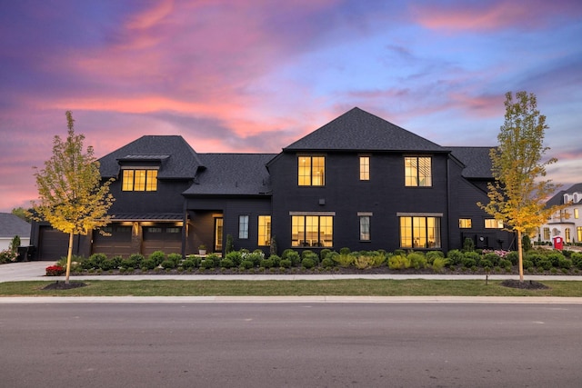 view of front of house with a garage