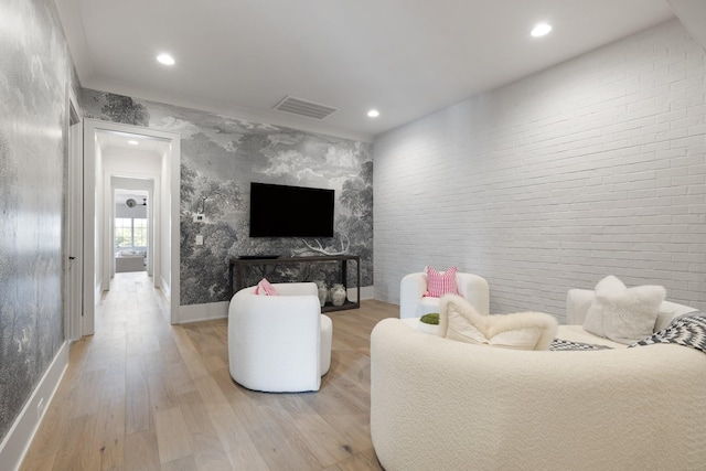 living room featuring light hardwood / wood-style floors