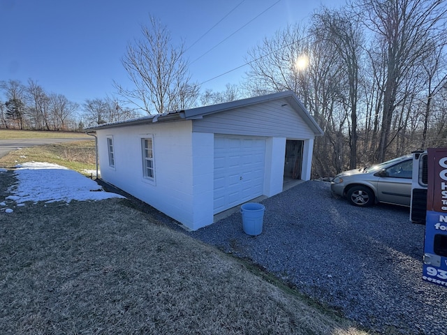 view of garage