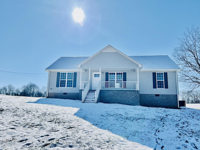 view of front of property with a porch