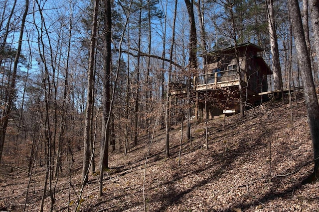 exterior space featuring a wooden deck