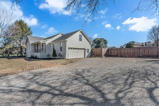 view of home's exterior featuring a garage