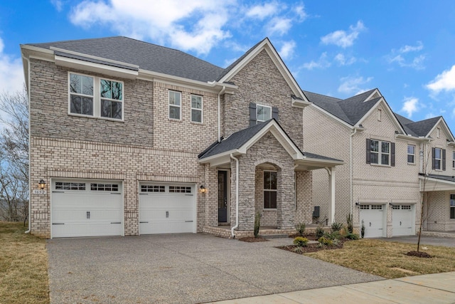 view of front of house with a garage