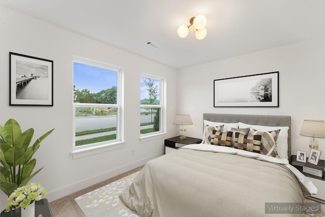 bedroom with carpet