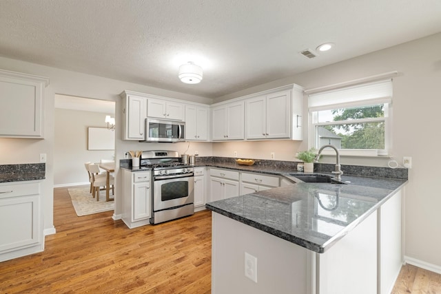 kitchen with white cabinetry, sink, and appliances with stainless steel finishes