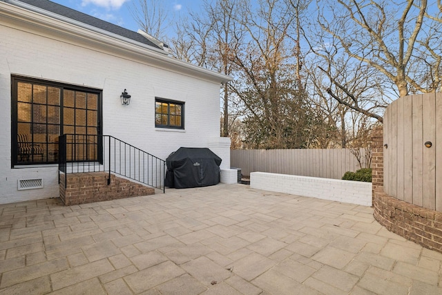 view of patio featuring area for grilling