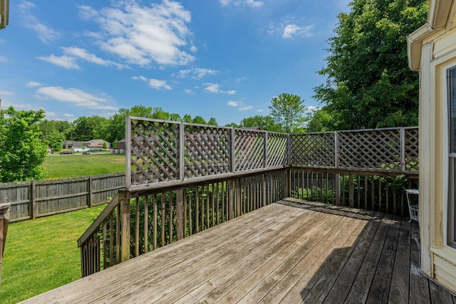 deck featuring a yard