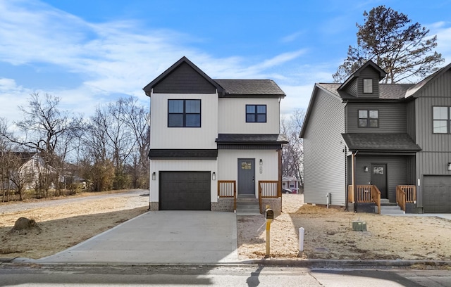 view of front of house with a garage