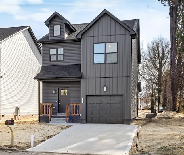 view of front of house with a garage