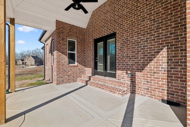 view of patio / terrace with ceiling fan