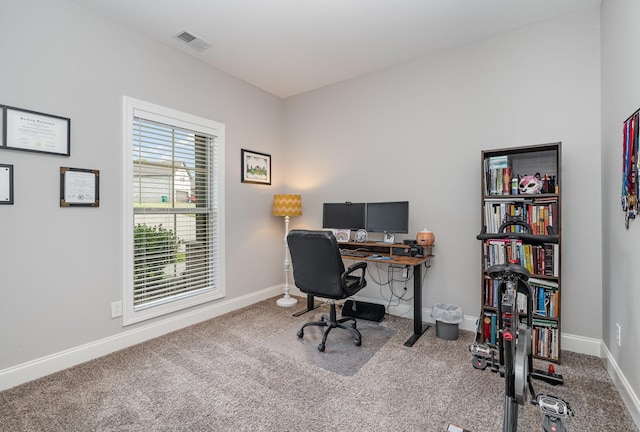 office with carpet floors