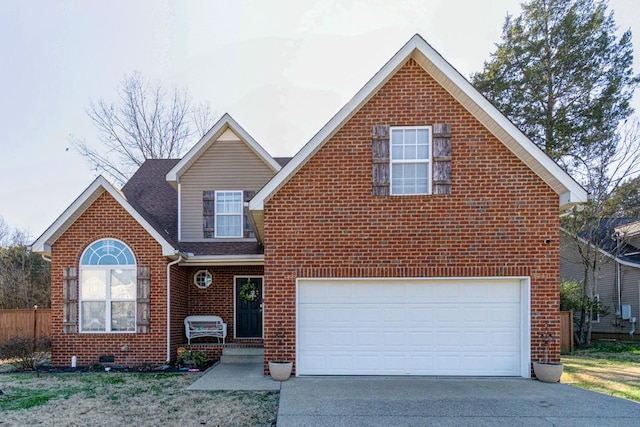 view of property featuring a garage