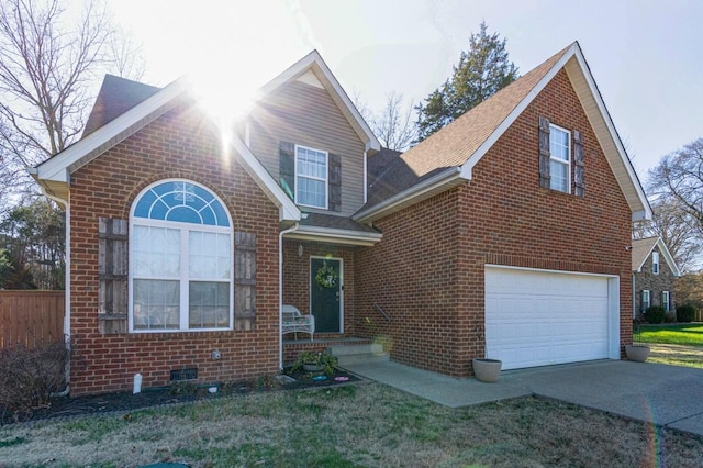 view of front of home featuring a garage