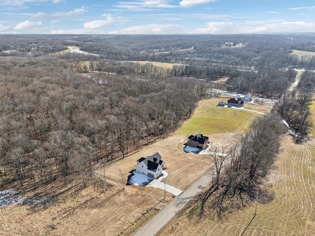 drone / aerial view featuring a rural view