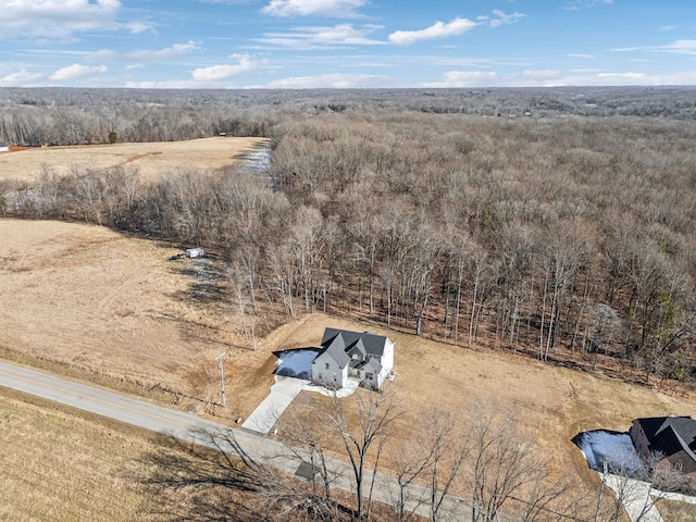 drone / aerial view with a rural view