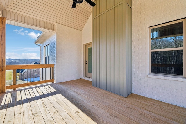 deck featuring ceiling fan