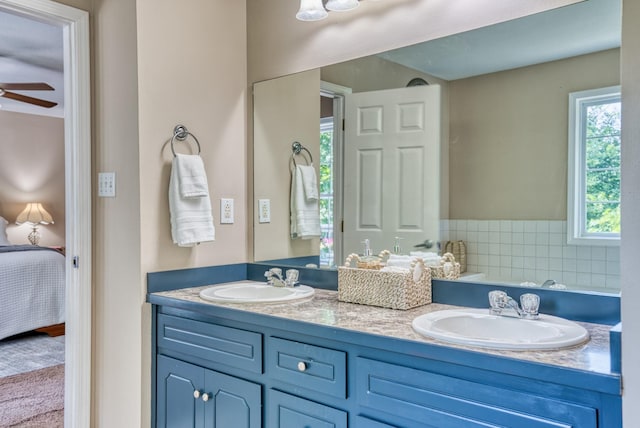 270 River Chase Rd, Allensville, KY 42204 - ensuite bathroom featuring double vanity and a ceiling fan