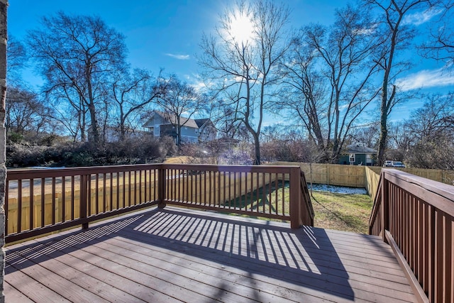 deck with a lawn