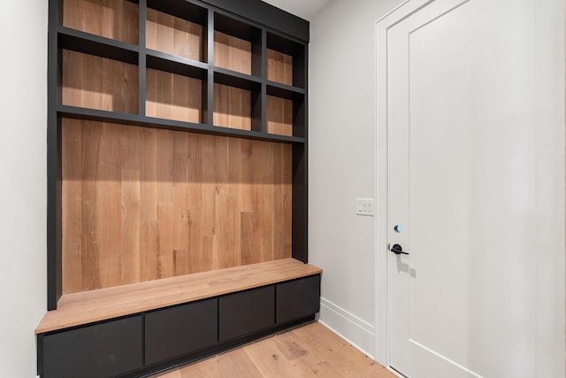 mudroom with light wood-type flooring