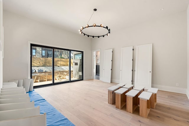 interior space with light wood-type flooring