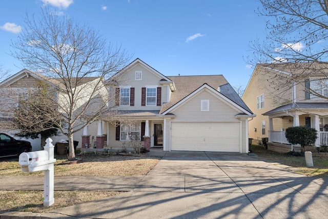 view of front facade featuring a garage