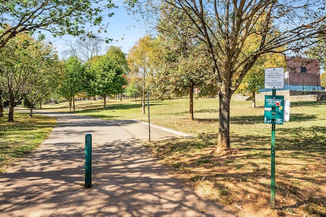 view of community featuring a lawn