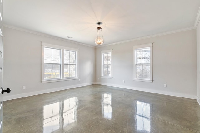 spare room with ornamental molding