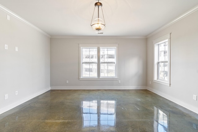 spare room featuring ornamental molding