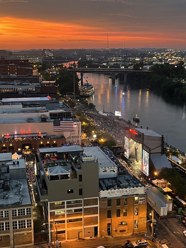 view of city with a water view