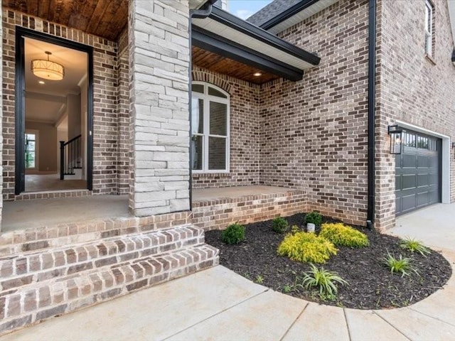 property entrance featuring a garage