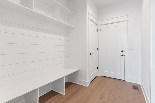 mudroom featuring light hardwood / wood-style floors