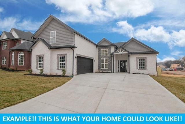 view of front of home with a front lawn