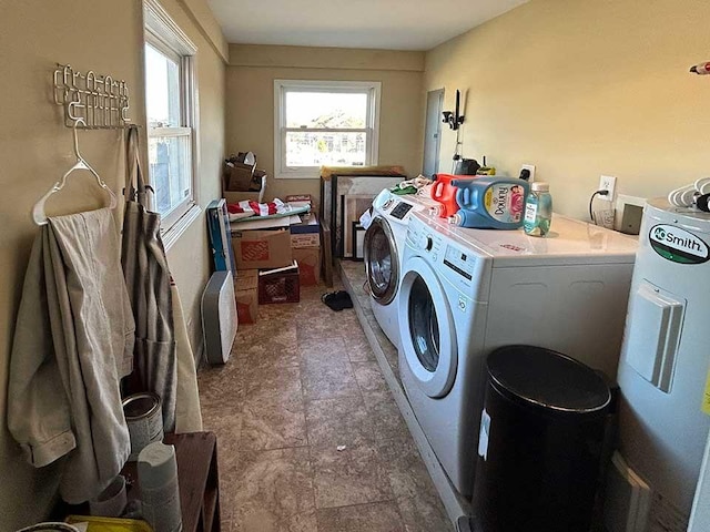 washroom featuring independent washer and dryer