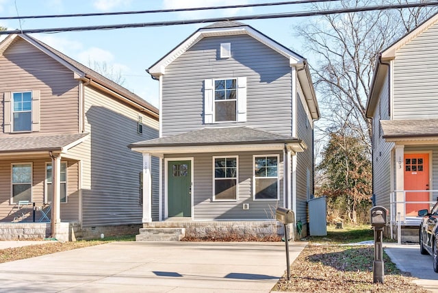 view of front property with a porch