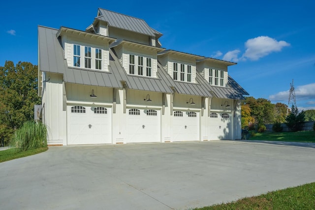 exterior space featuring a garage