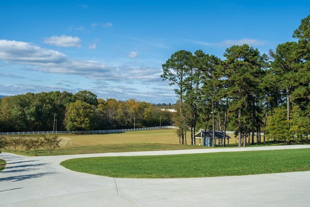 view of home's community with a yard