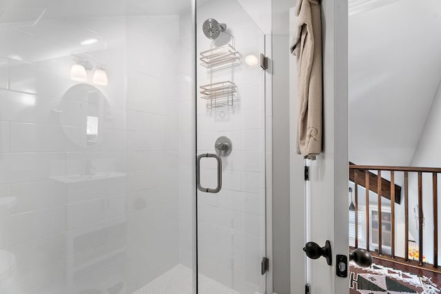 bathroom featuring an enclosed shower