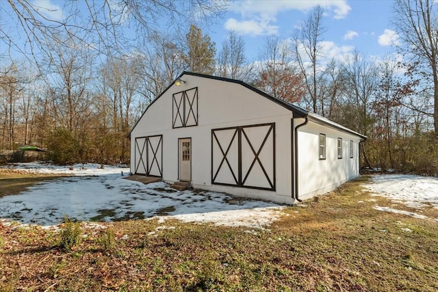 view of snow covered structure