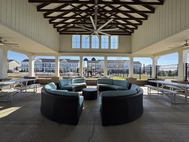 view of patio / terrace featuring an outdoor living space